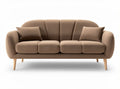 Sofa dwuosobowa w kolorze brązowym z poduszkami 190 x 85 x 75cm