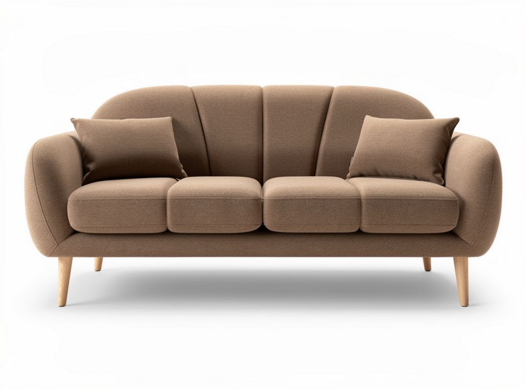 Sofa dwuosobowa w kolorze brązowym z poduszkami 190 x 85 x 75cm