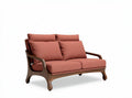 Sofa z drewna w kolorze brązowym z tkaniny o wymiarach 180 x 85 x 75cm